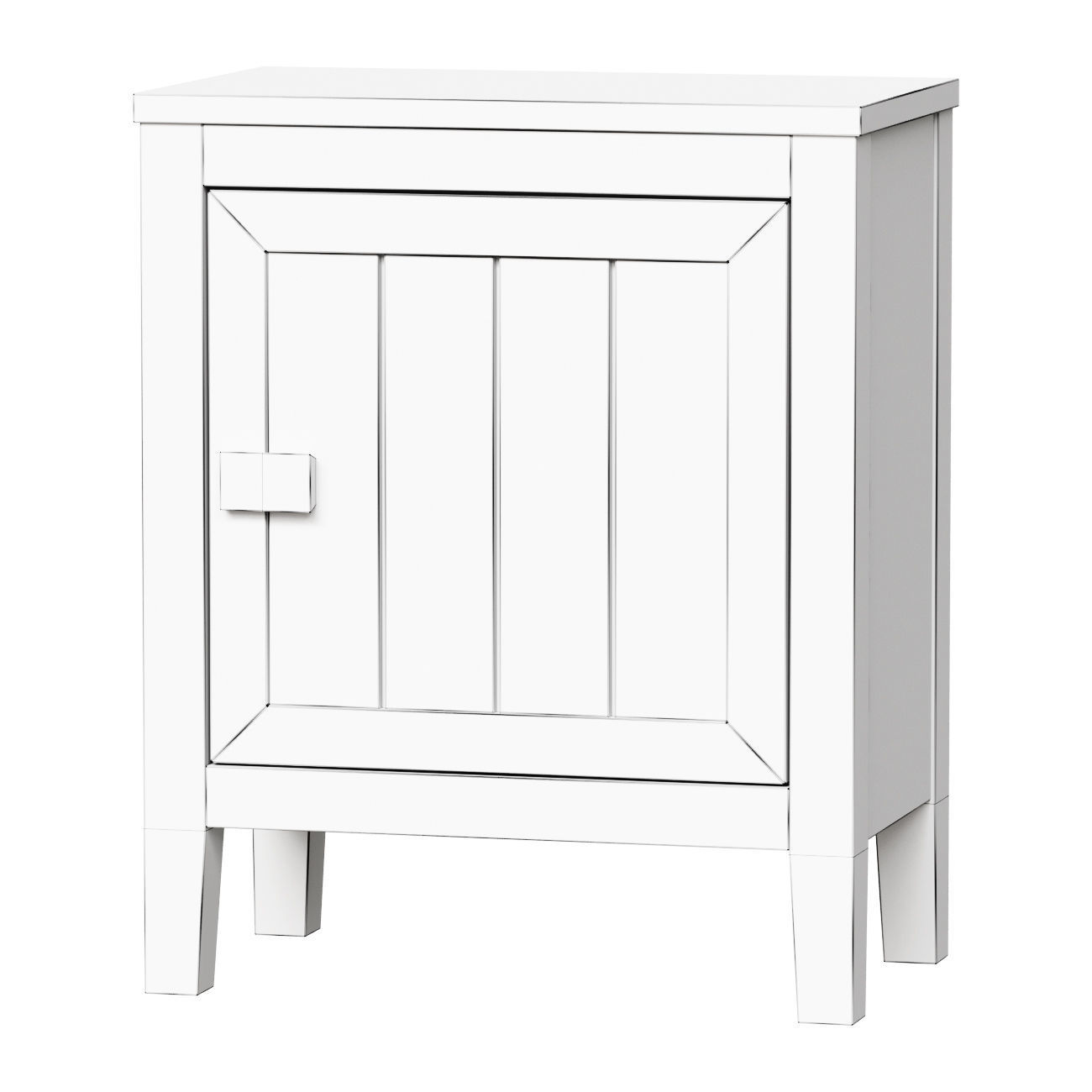 Bedside table with one door made of solid pine Carlos 3D model_1