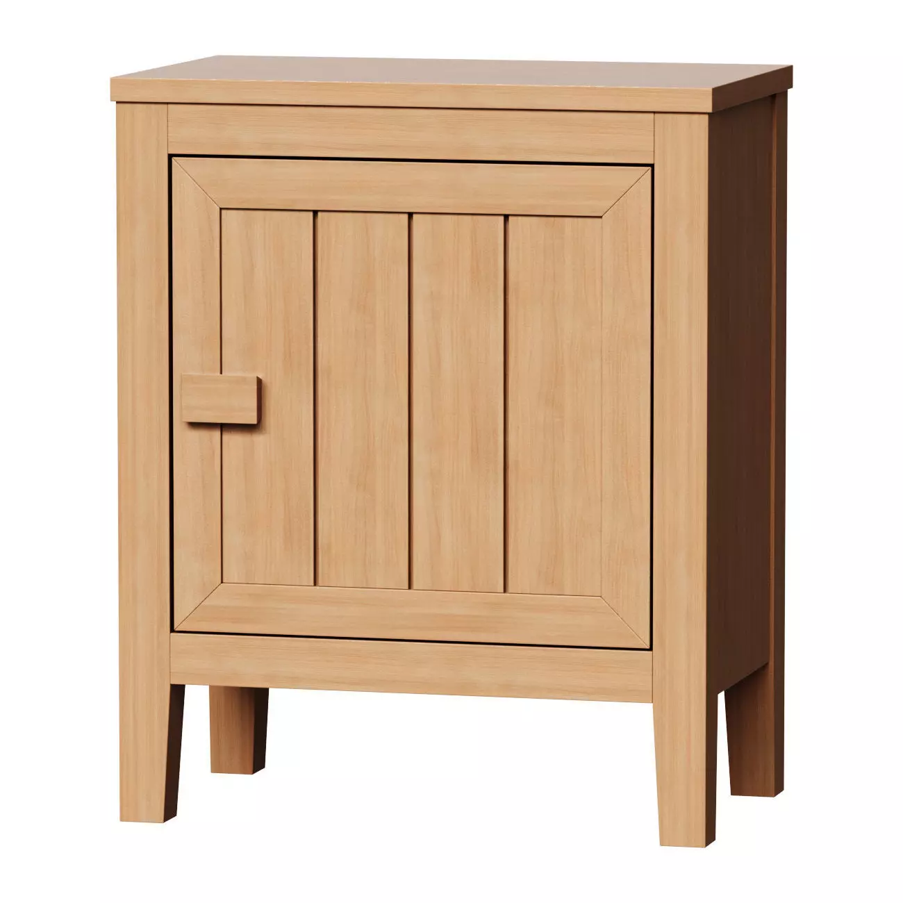 Bedside table with one door made of solid pine Carlos 3D model_0