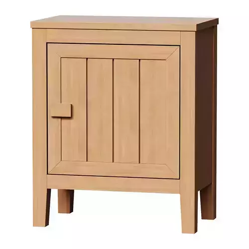 Bedside table with one door made of solid pine Carlos