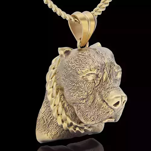 Dog varna bulldog pendant silver gold printable jewelry 3D model