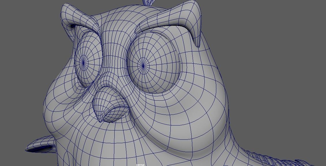 Cartoon Cute Owl Character 3D Model Low-poly 3D model_4