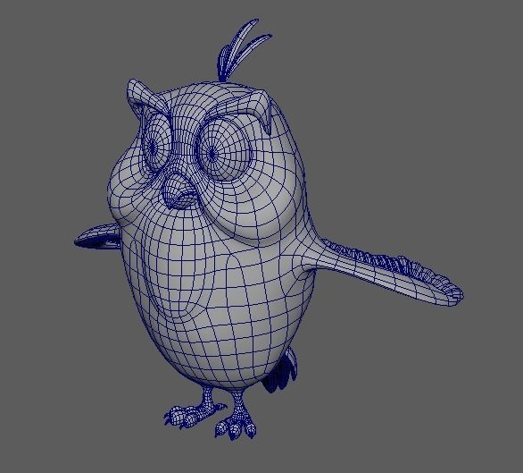 Cartoon Cute Owl Character 3D Model Low-poly 3D model_9