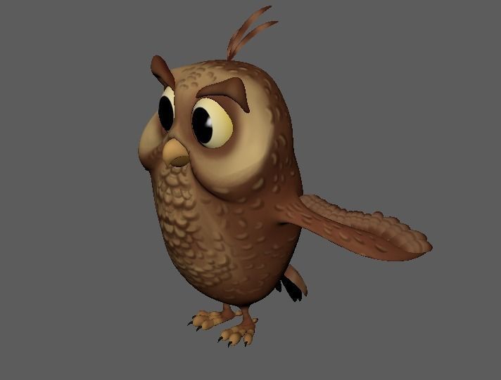 Cartoon Cute Owl Character 3D Model Low-poly 3D model_15
