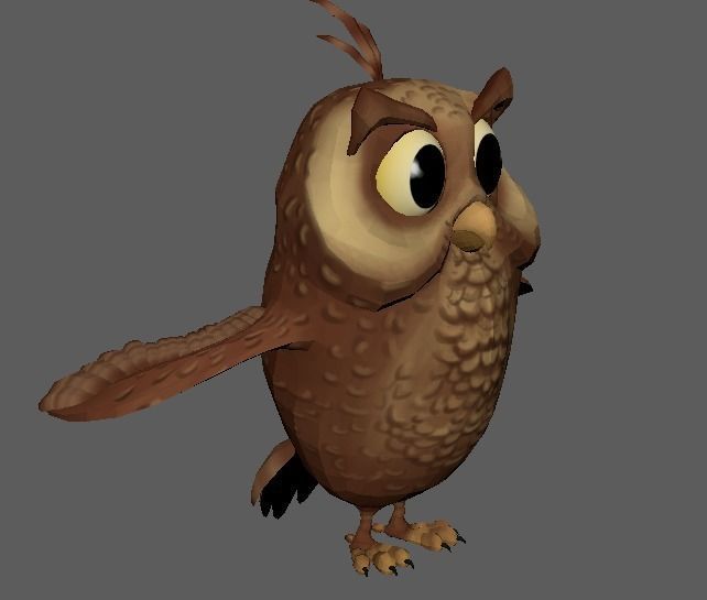 Cartoon Cute Owl Character 3D Model Low-poly 3D model_11