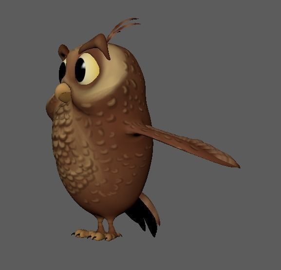 Cartoon Cute Owl Character 3D Model Low-poly 3D model_18