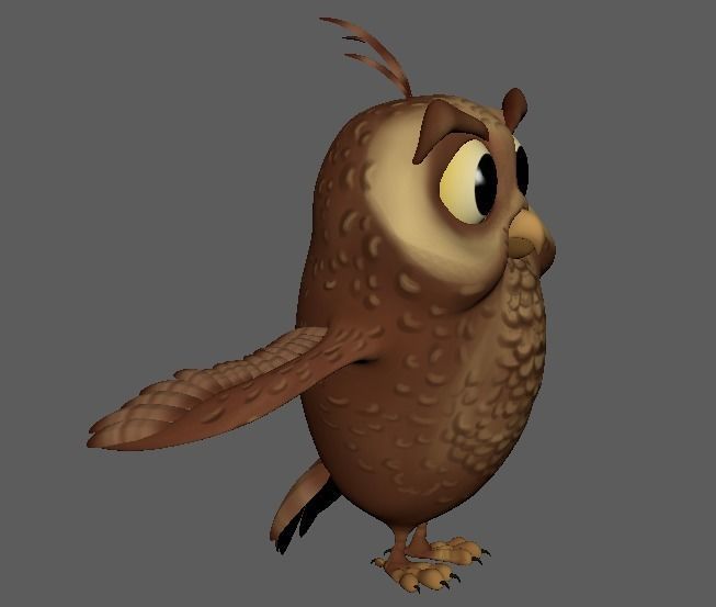 Cartoon Cute Owl Character 3D Model Low-poly 3D model_14