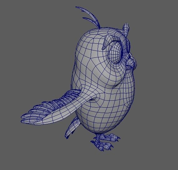 Cartoon Cute Owl Character 3D Model Low-poly 3D model_5