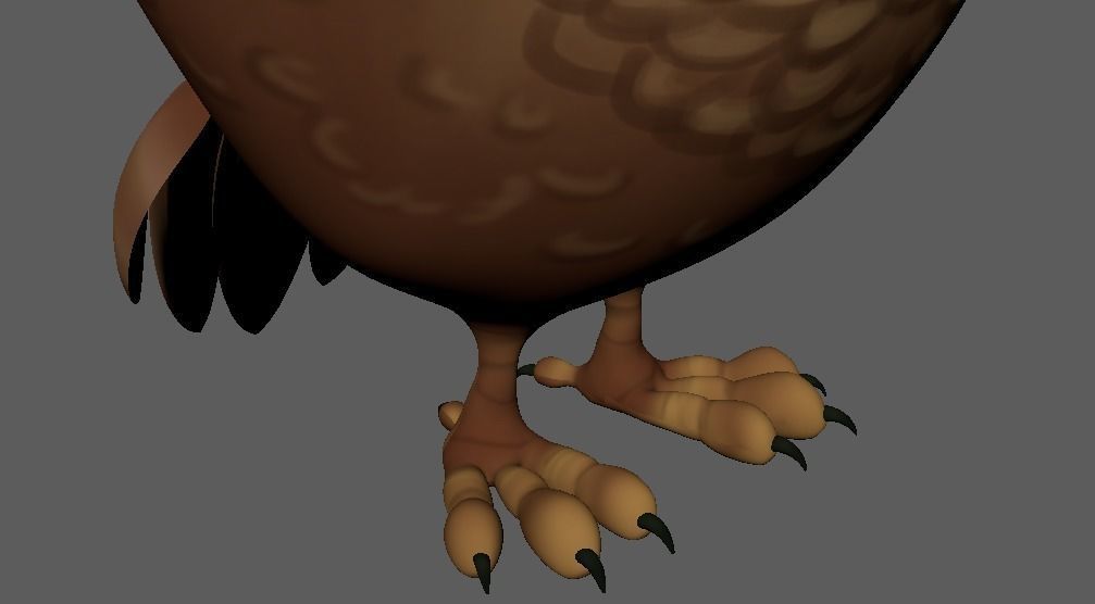 Cartoon Cute Owl Character 3D Model Low-poly 3D model_1