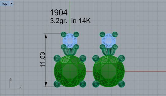 Round Earring 1904 3D print model_4