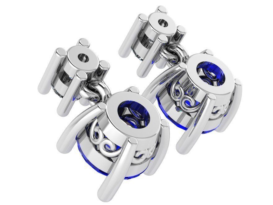 Round Earring 1904 3D print model_3