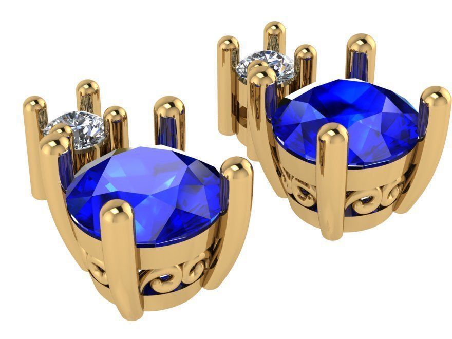 Round Earring 1904 3D print model_1