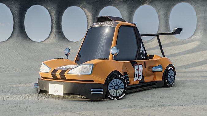 Stylized Racing Car  Low-poly 3D model