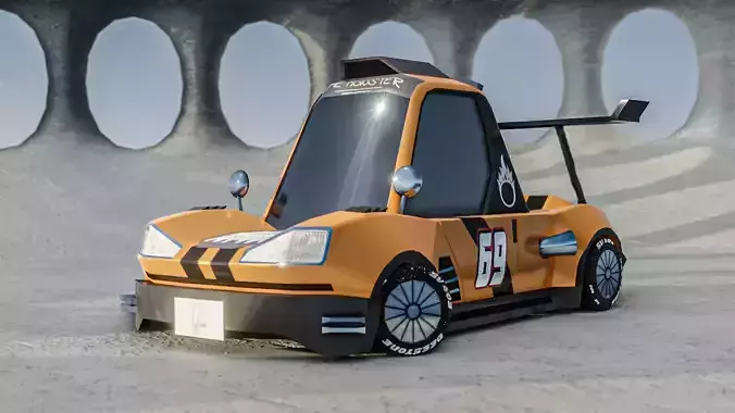 Stylized Racing Car  Low-poly 3D model