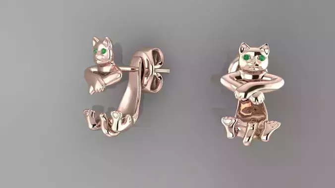 cat earrings s0003