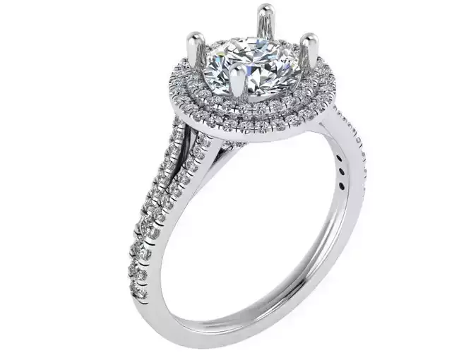 Double Round Halo Ring 1914