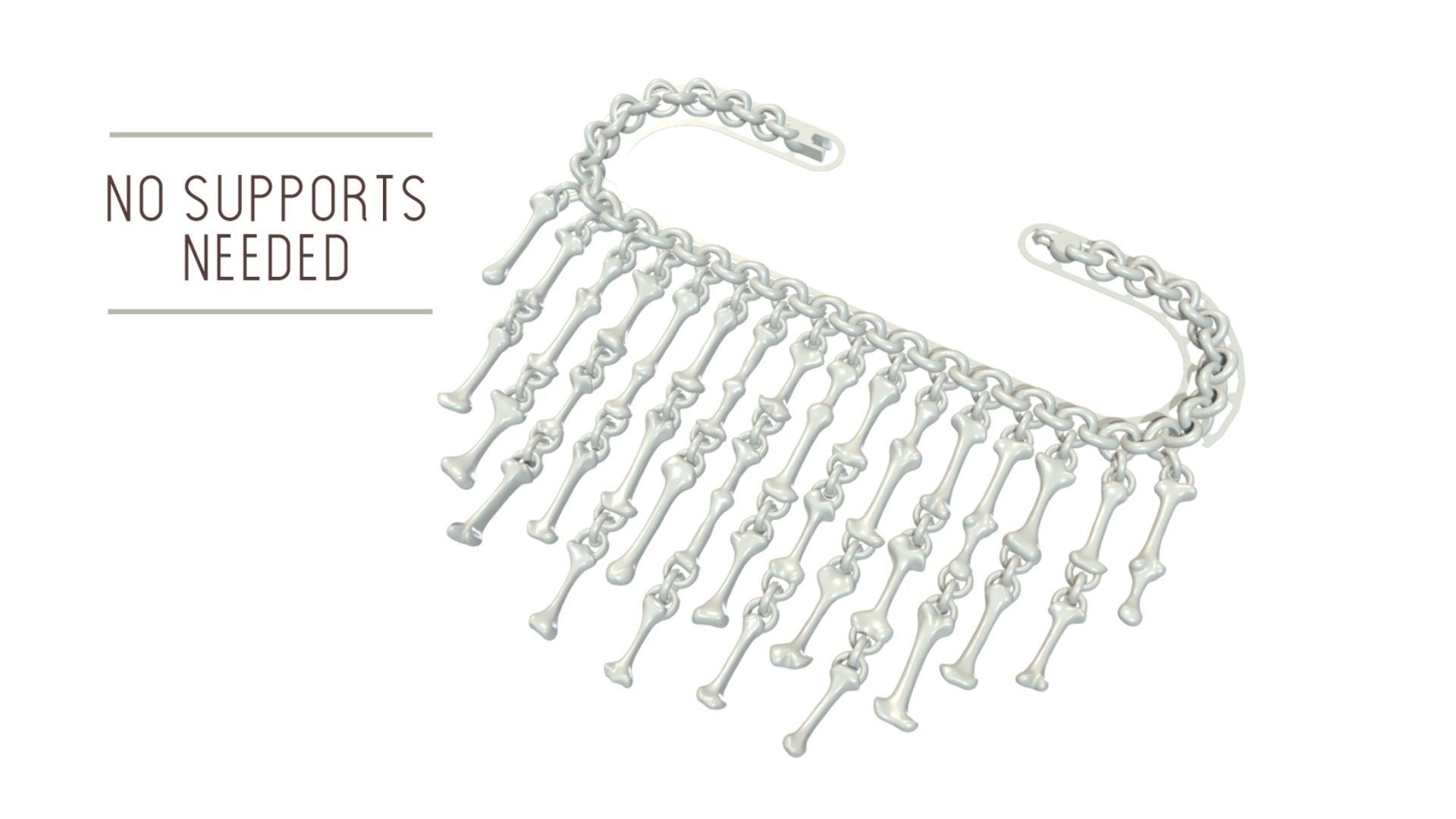 Bone Necklace - Halloween Accessory for Necromancer 3D print model_2