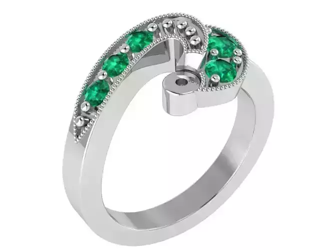 Emerald Milgrain Band Ring 1922