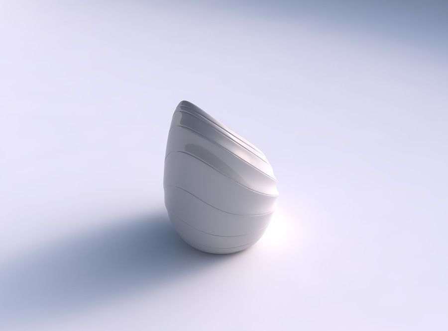 Vase Tide twisted with distorted horizontal dents 3D print model_0