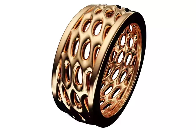 modern geometric gents ring band us size 7 3D print model