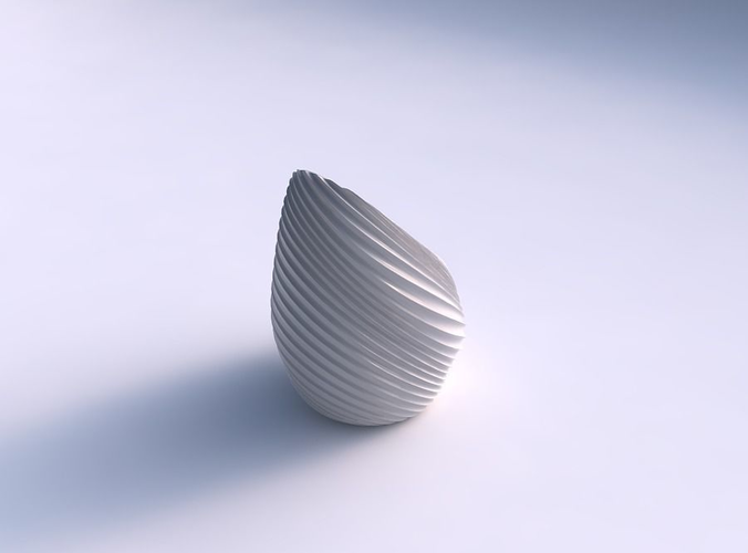 Vase Tide twisted with bent extruded lines 3