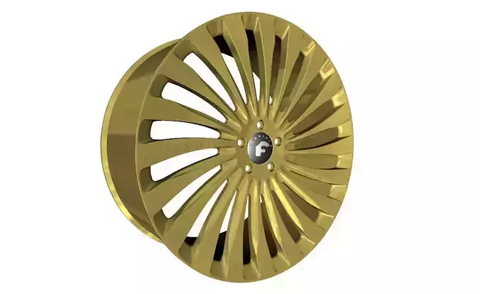Wheel Model Forgiato Autonomo-M Gold 3D model