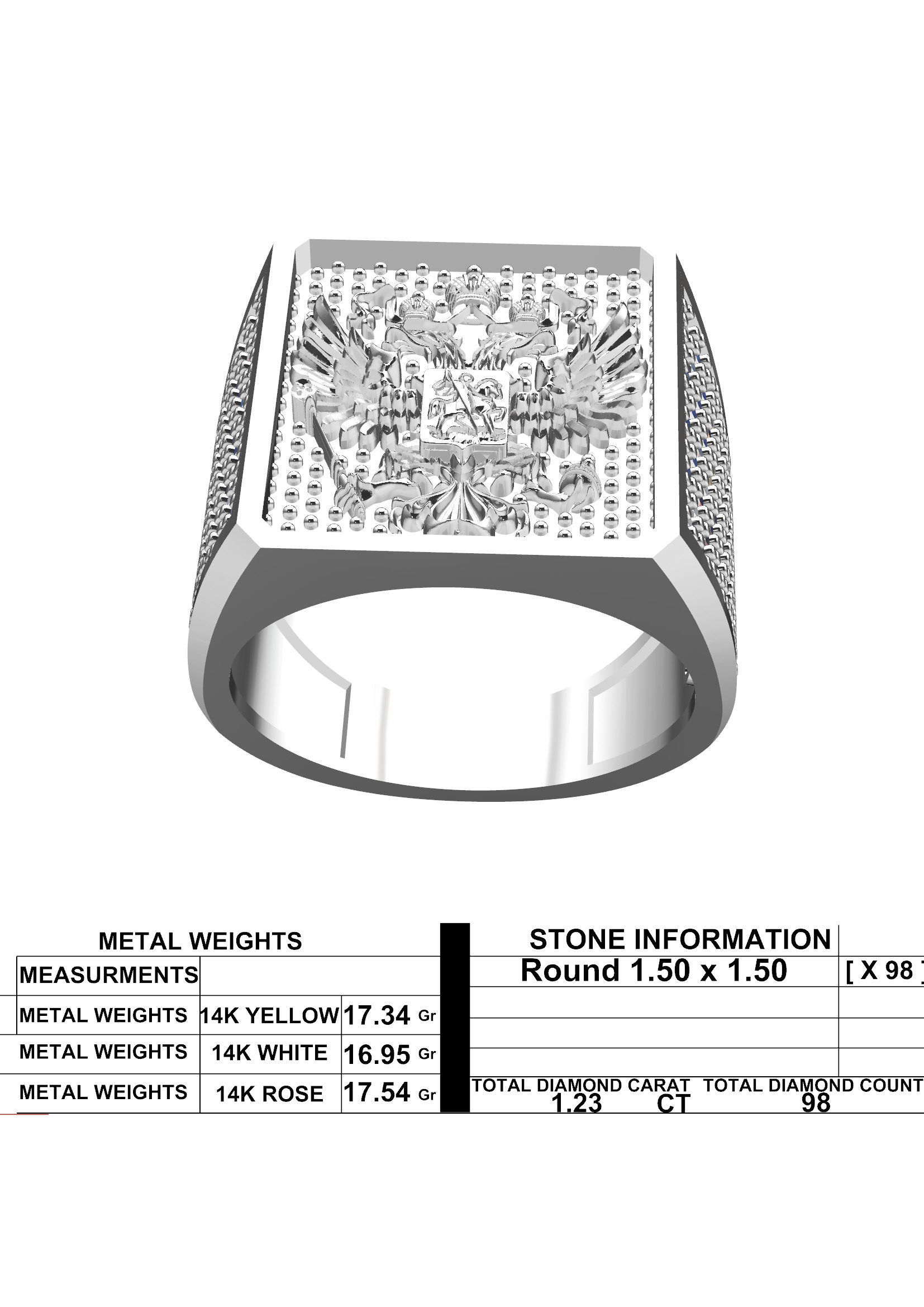 Men Diamond Ring  3D-Printable Ornamental Jewelry Design 3D print model_5
