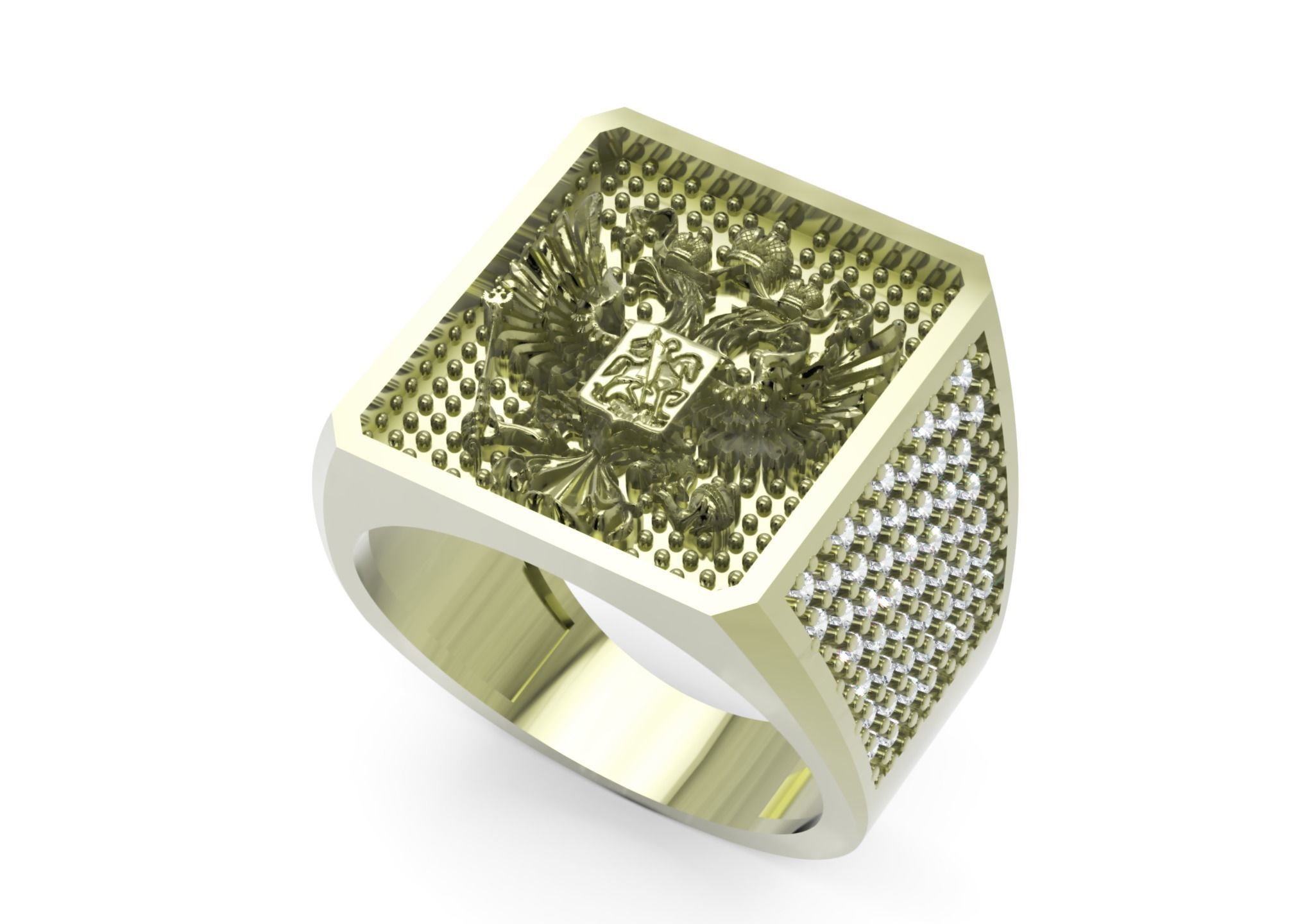 Men Diamond Ring  3D-Printable Ornamental Jewelry Design 3D print model_2