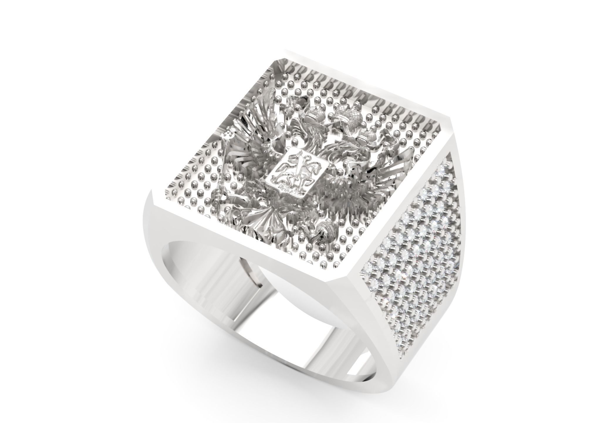 Men Diamond Ring  3D-Printable Ornamental Jewelry Design 3D print model_3