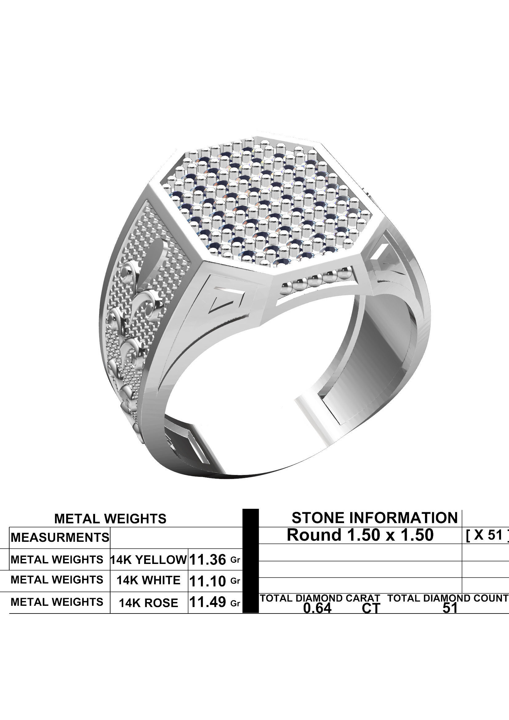 Men Diamond Ring 3D Printable Ornamental Jewelry Design 3D print model_5