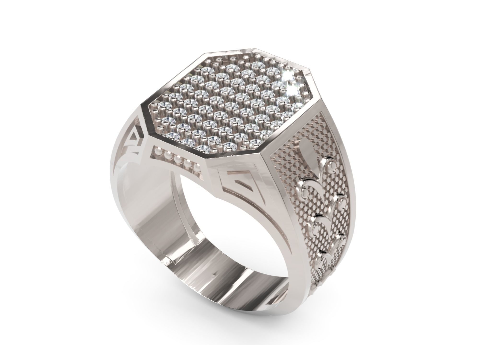 Men Diamond Ring 3D Printable Ornamental Jewelry Design 3D print model_2