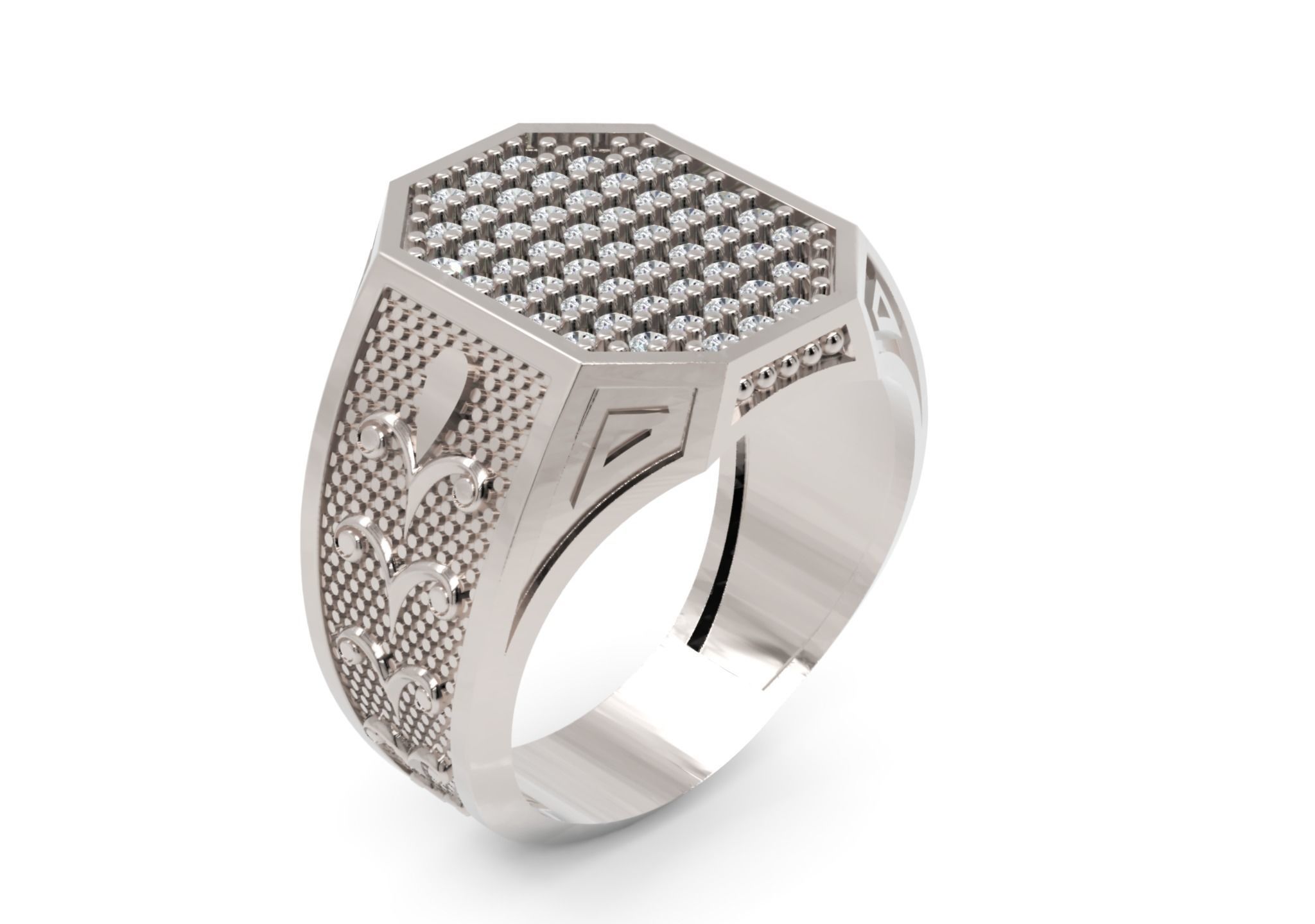 Men Diamond Ring 3D Printable Ornamental Jewelry Design 3D print model_3
