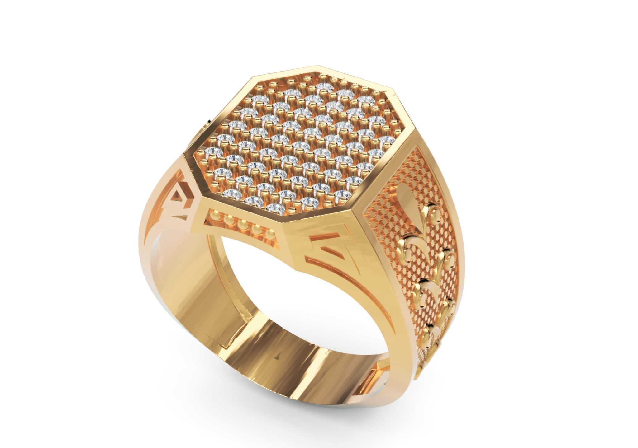 Men Diamond Ring 3D Printable Ornamental Jewelry Design 3D print model_1