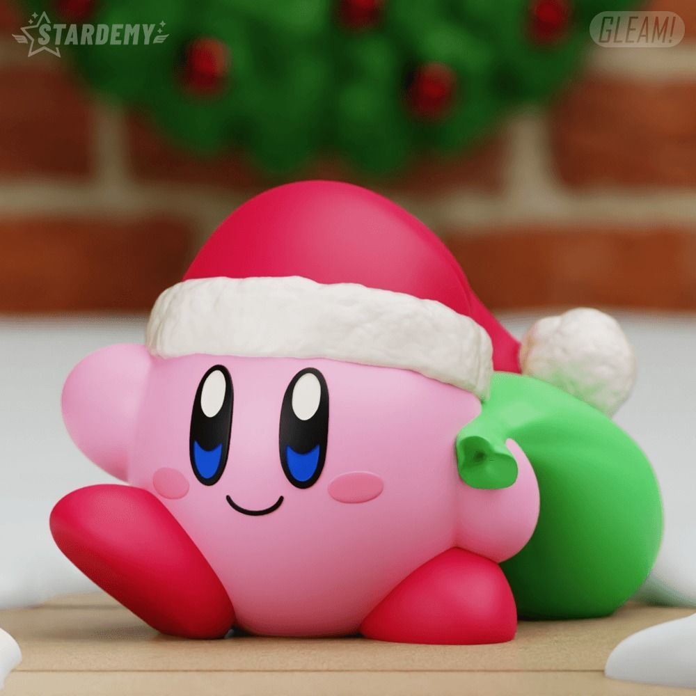 Santa Kirby Christmas 2 Models No Supports Tree Ornament 3D print model_6