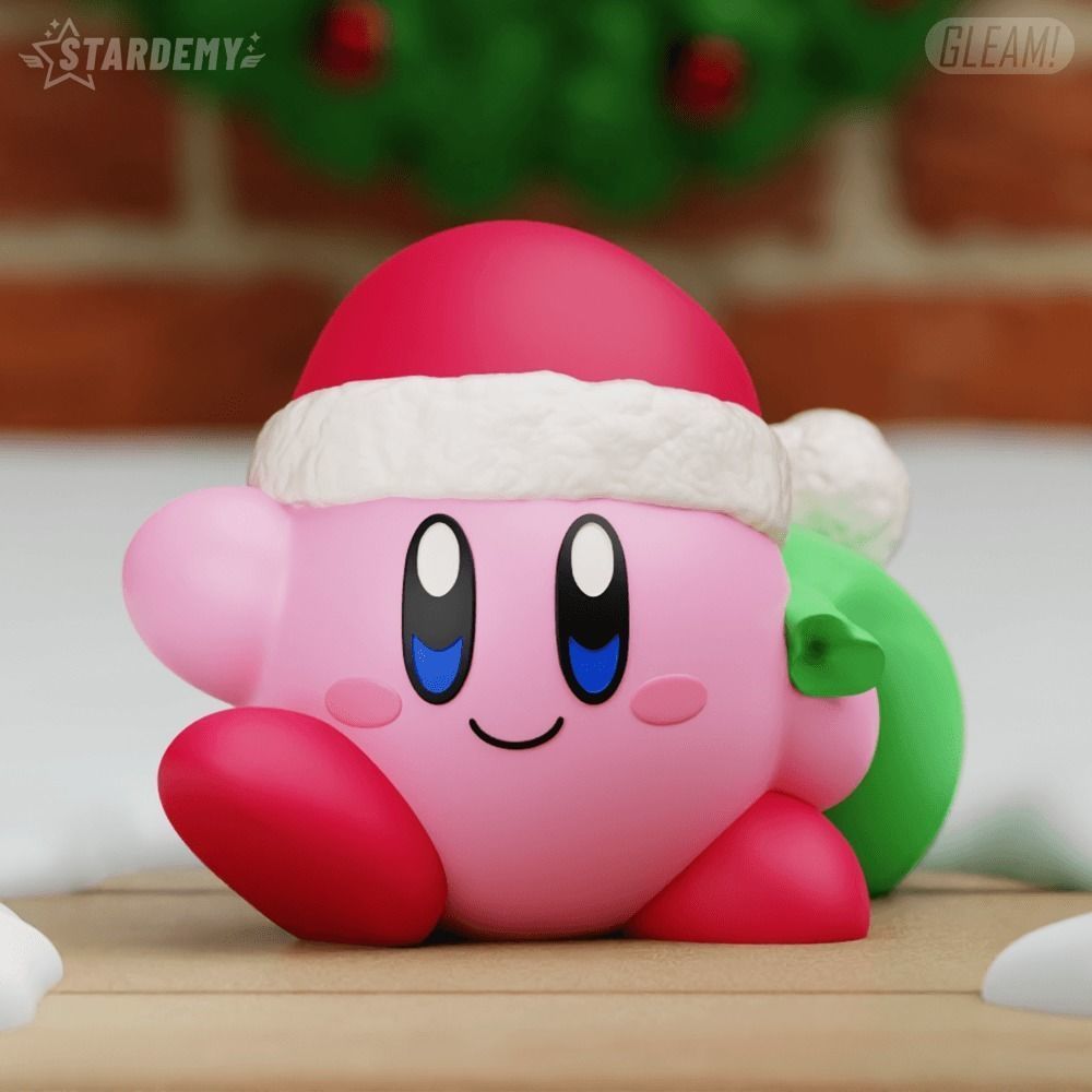Santa Kirby Christmas 2 Models No Supports Tree Ornament 3D print model_5
