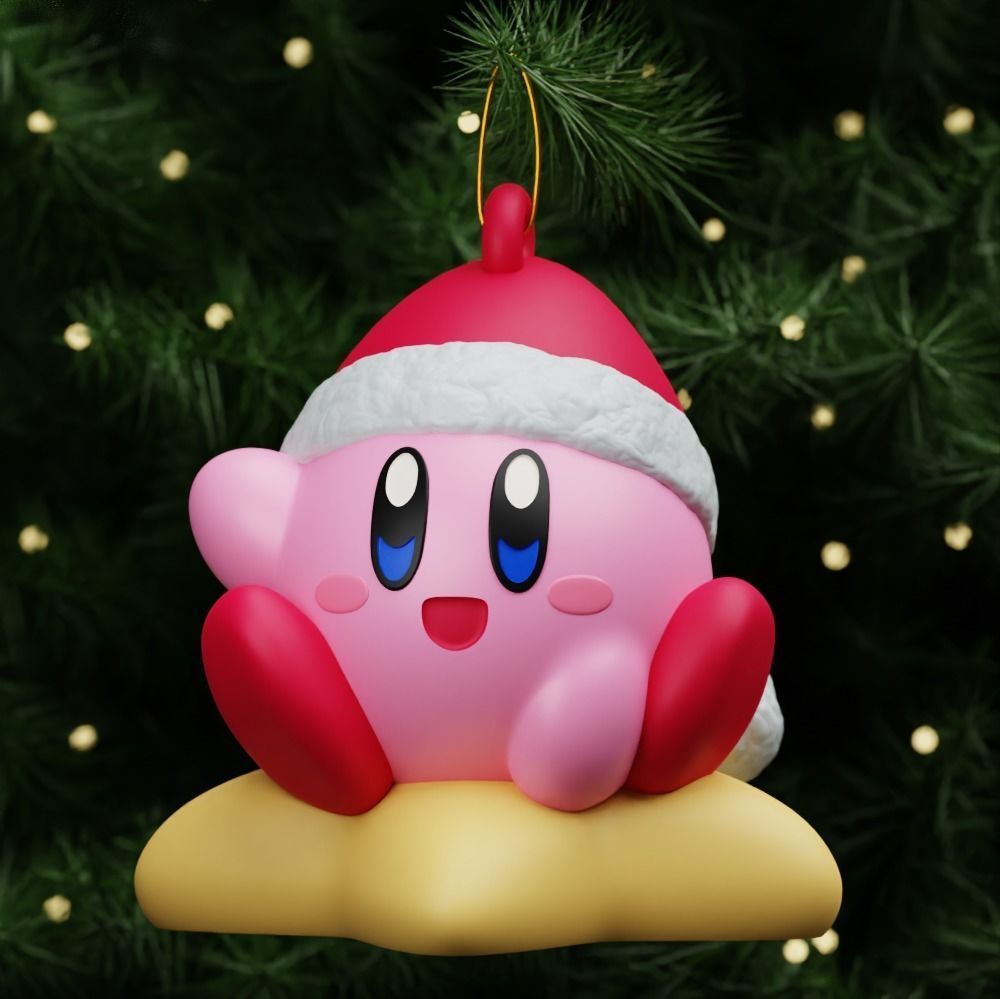 Santa Kirby Christmas 2 Models No Supports Tree Ornament 3D print model_7