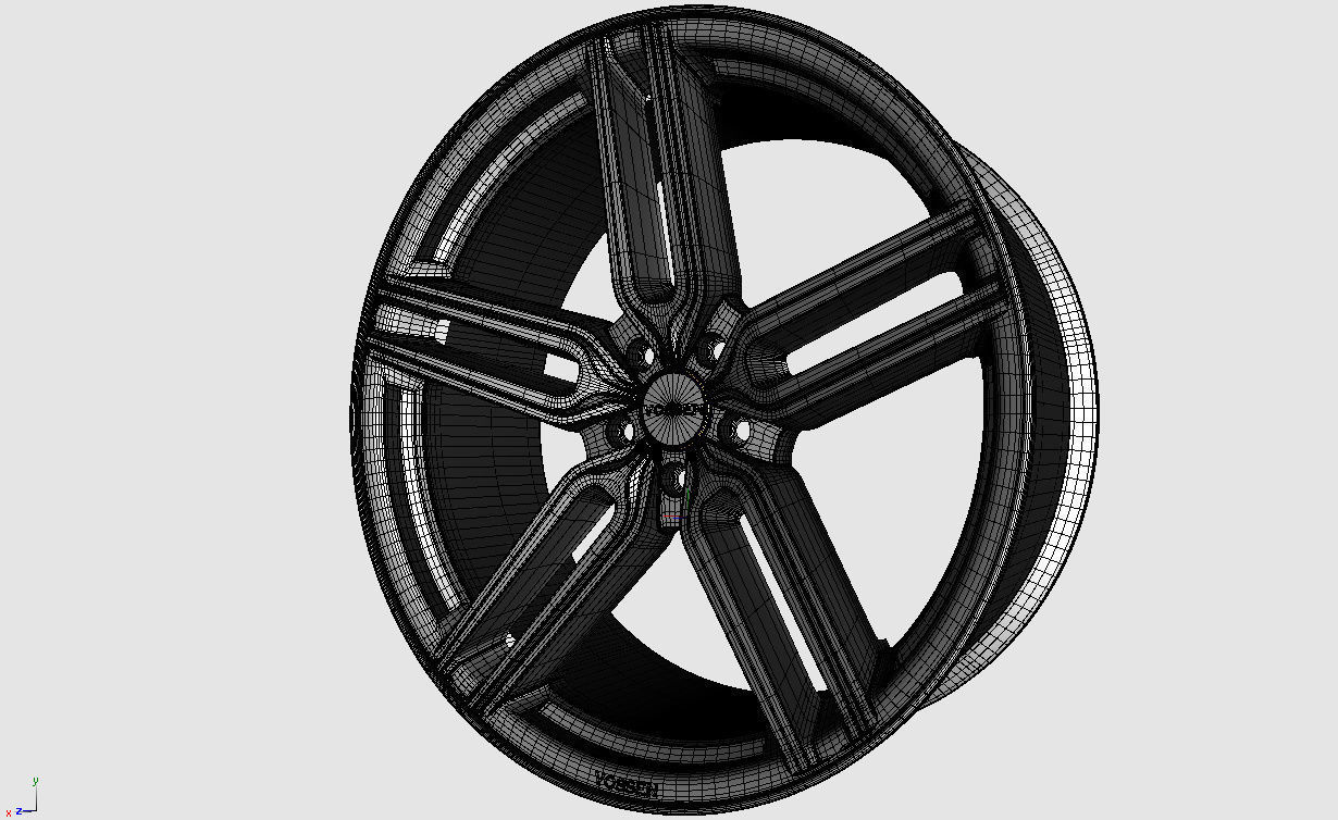 Wheel Model Vossen HYBRID  HF-1 3D model_8
