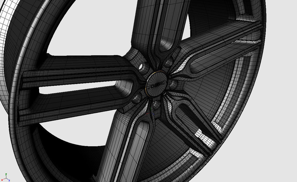 Wheel Model Vossen HYBRID  HF-1 3D model_10