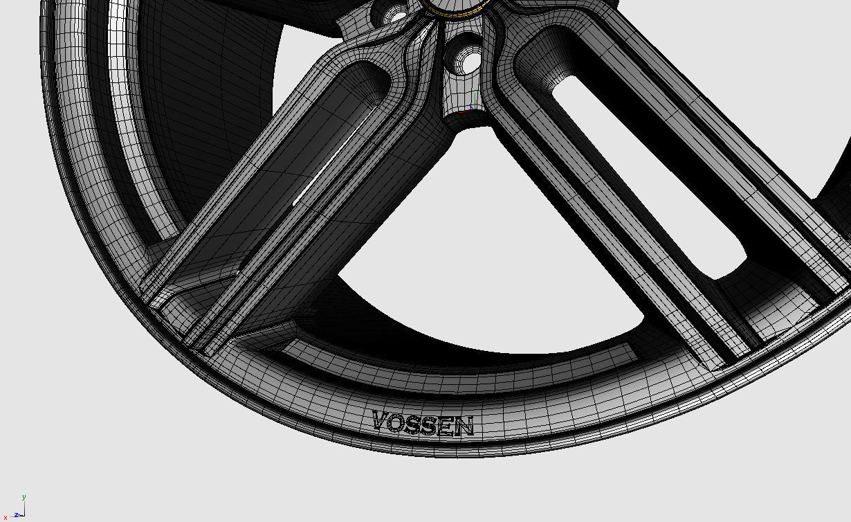 Wheel Model Vossen HYBRID  HF-1 3D model_11
