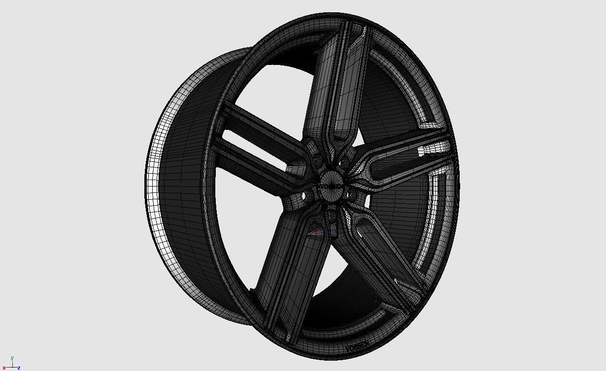 Wheel Model Vossen HYBRID  HF-1 3D model_6