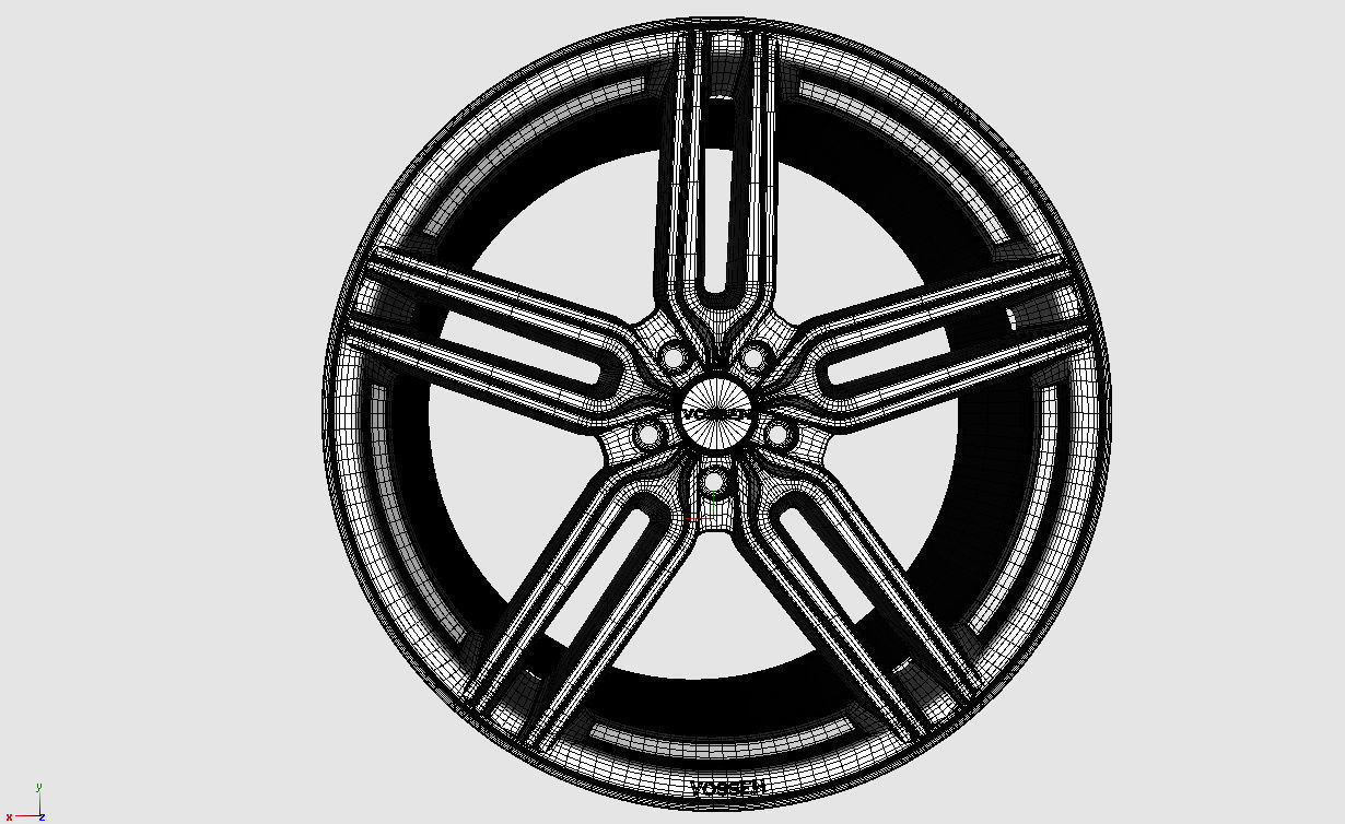 Wheel Model Vossen HYBRID  HF-1 3D model_7