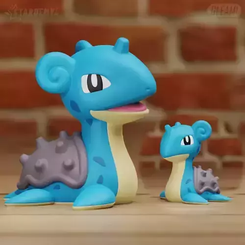 Lapras Chibi 2 models Easy Print Pokemon