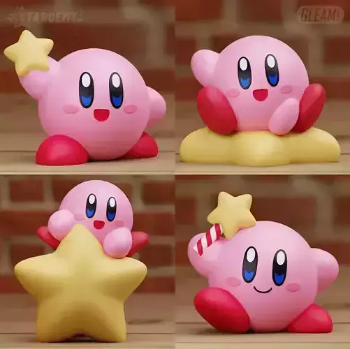 Kirby Star 4 models Easy Print  3D print model