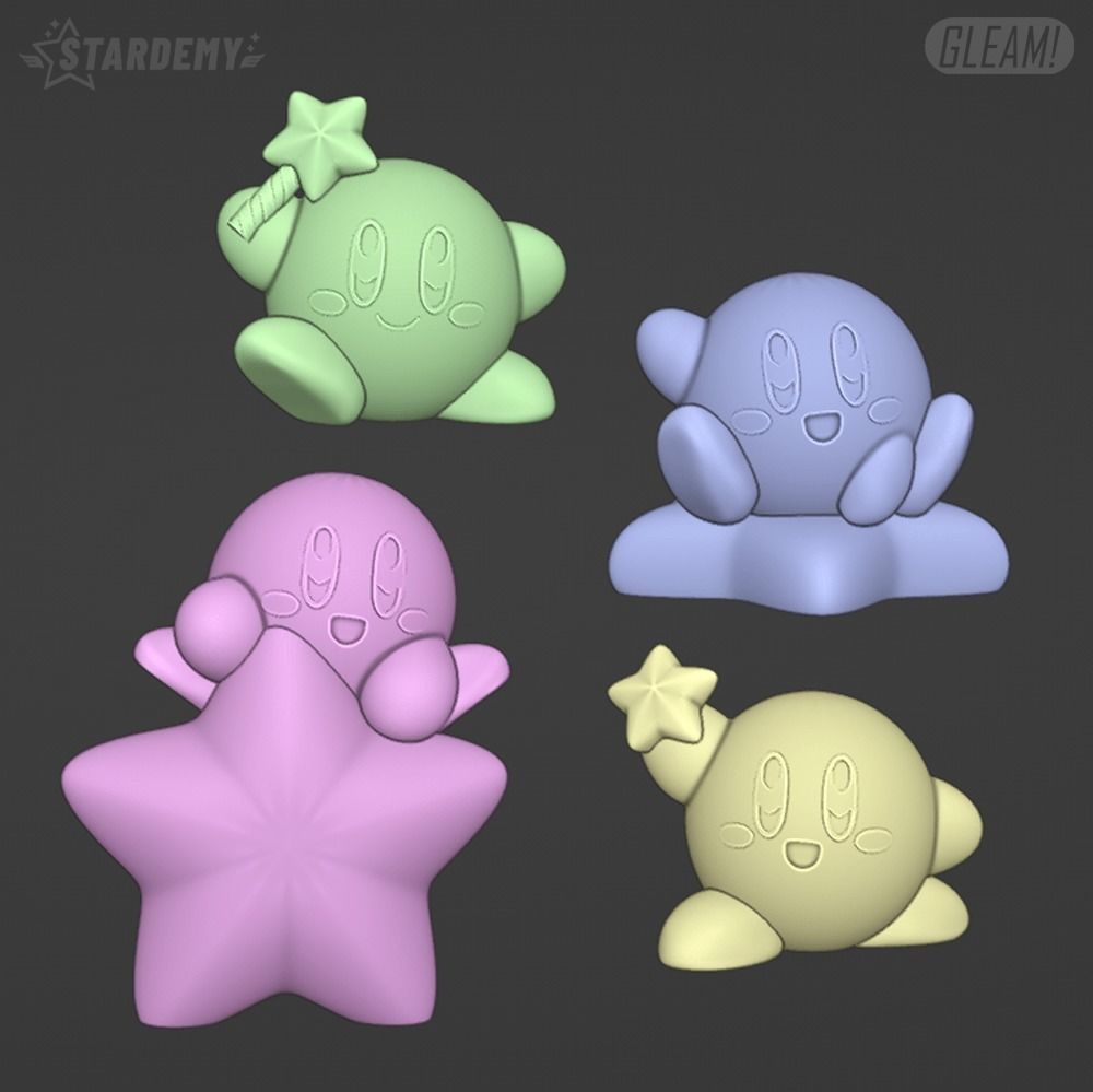 Kirby Star 4 models Easy Print  3D print model_10