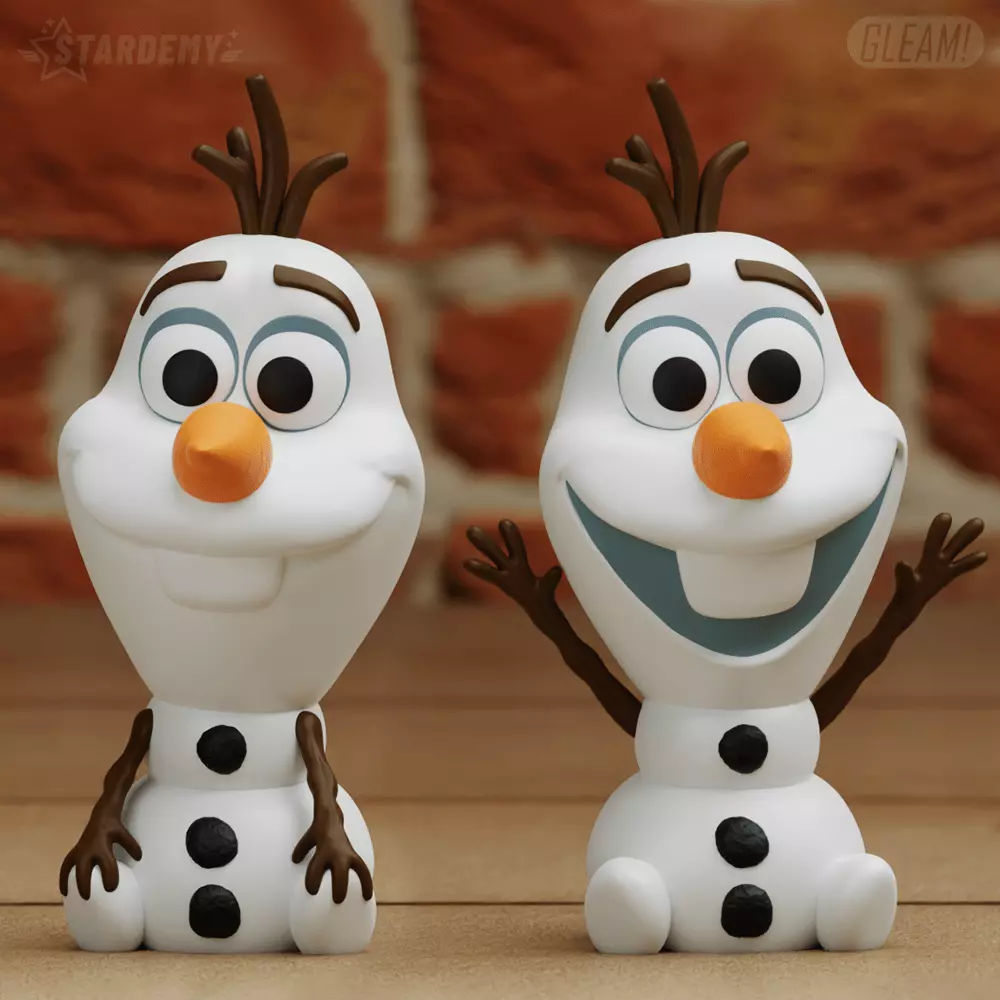 Olaf 2 models Easy Print Disney Frozen Cute Chibi 3D print model_0