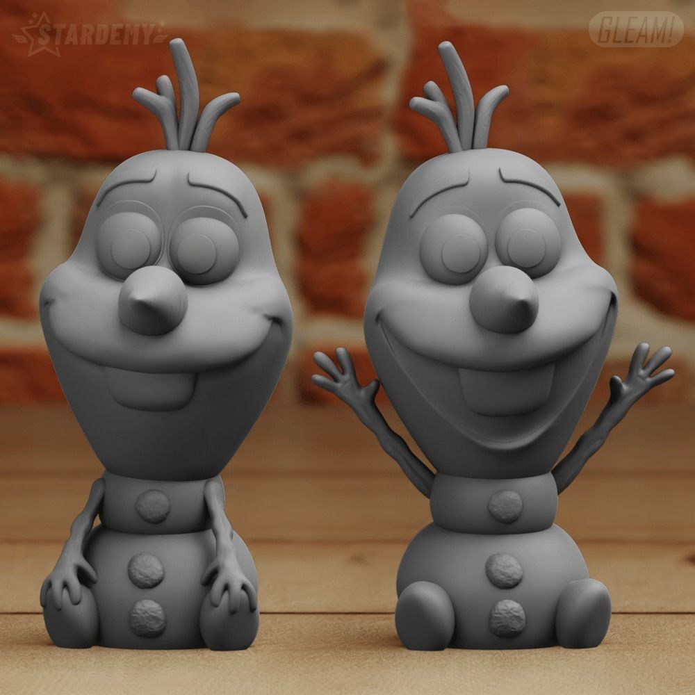 Olaf 2 models Easy Print Disney Frozen Cute Chibi 3D print model_14