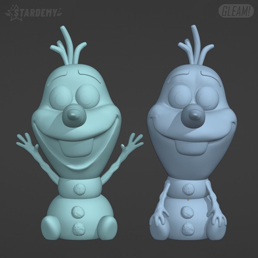 Olaf 2 models Easy Print Disney Frozen Cute Chibi 3D print model_1