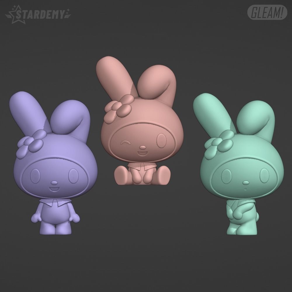 My Melody 3 models Easy Print Hello Kitty Sanrio 3D print model_1