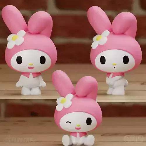 My Melody 3 models Easy Print Hello Kitty Sanrio 3D print model