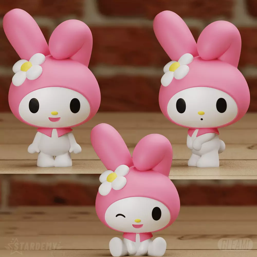 My Melody 3 models Easy Print Hello Kitty Sanrio 3D print model_0