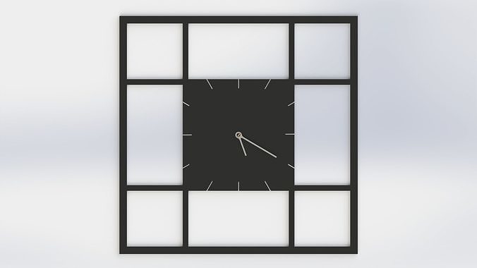 3D-Print Ready Minimalist Square Clock 3D print model